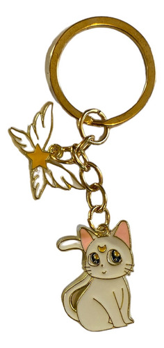 Llavero Colgante Metal Sailor Moon Gata Luna O Gato Artemis