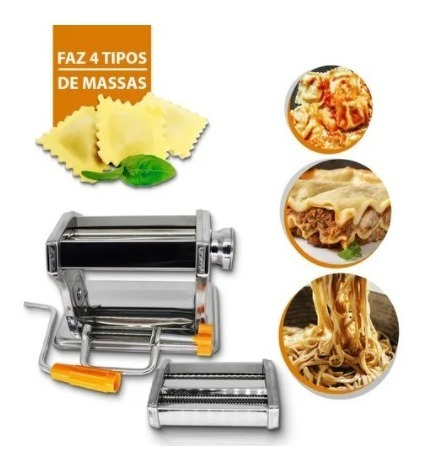 Máquina De Massa Caseira Ravioli Pastel Lasanha Inox 123útil