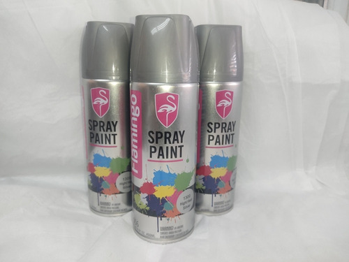 Pintura Spray Plateada Alta Temperatura Motor Flamingo 