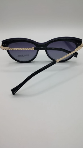 Anteojos Armazón Lentes Clip On Polarizado Ph. Rosset 1087 Negro Det. Blanco Dorado 001