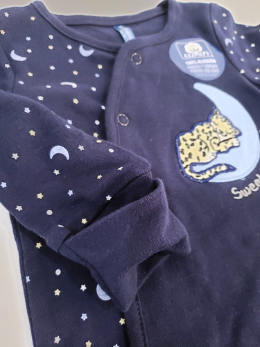 Mameluco Pijama Bebe Niño, 12 Meses Azul Nuevo 100% Algodón