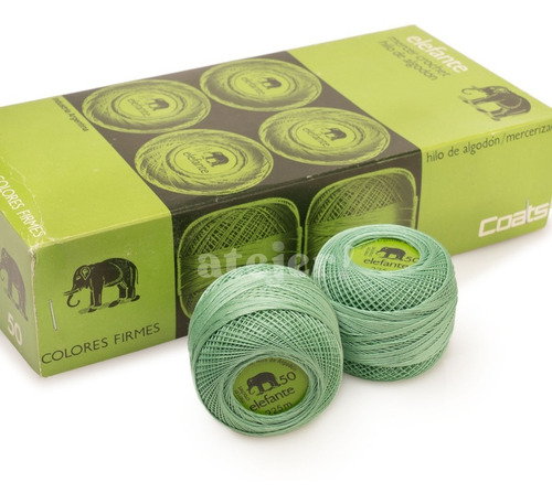 Imagen 3 de 4 de Hilo Algodon Crochet Elefante Tit 50 X 10 Ovillos De 225 Mts