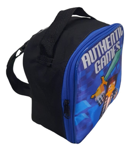 Mochila Infantil Authentic Games Rodinhas Lancheira Aula Cor Azul Desenho Do Tecido Authentic Lisa Lancheira