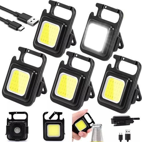 Mini Linterna Multifunción Cob Recargable 5pcs