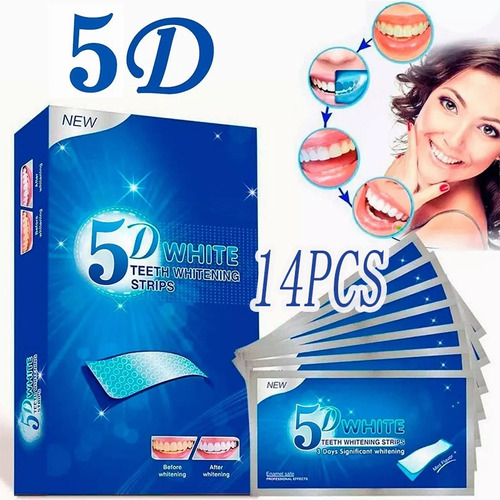 Versión Mejorada 5d Blanqueamiento Dental Pegatinas 14 Pares