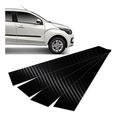 Adesivo Blackout Coluna De Carro Universal Carbono 4 Portas