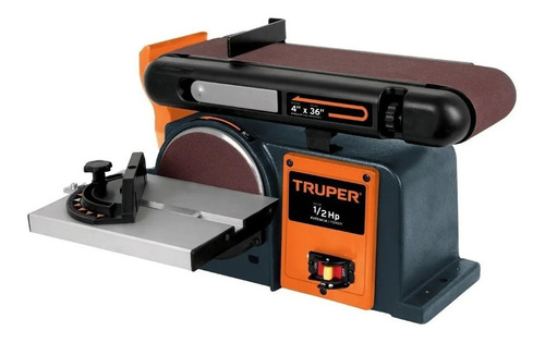 Lijadora De Banda Y Disco Truper Pul-4x6t 1/2 Hp (375w) 127v Color Negro/Naranja Frecuencia 60 Hz