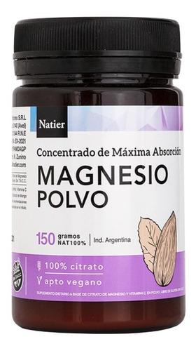 Magnesio Natier En Polvo Concentrado 150 Gr