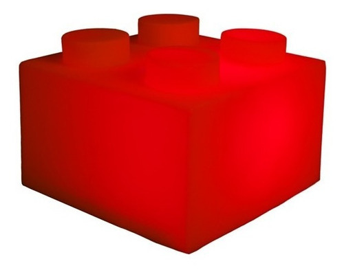 Lámpara, lámpara de mesa, dormitorio, sala de estar, Lego, bloque, color de la estructura: rojo