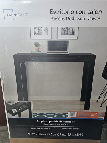 Escritorio De Madera Mainstays Con Cajon