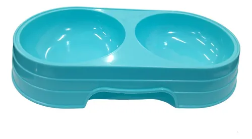 comprar Comedero Bebedero Doble Plástico Agua Comida Perro Gato