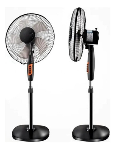 Ventilador Pedestal 16 Pulgadas , 3 Velocidades 64 Cm 50 Negro Gris Plástico 5