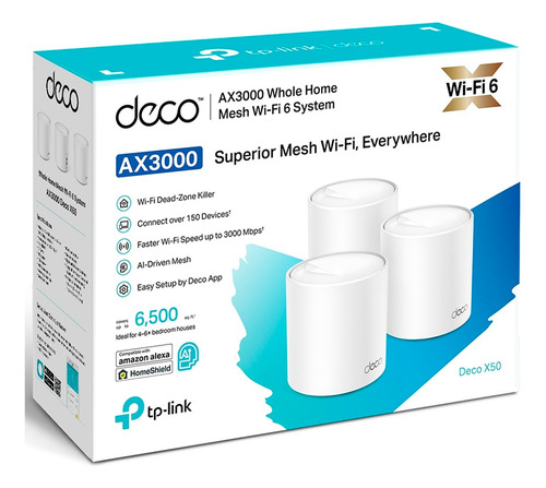 Deco Mesh X50 Pack 3 Sistema Wi-fi 6 Ax3000 Gran Cobertura