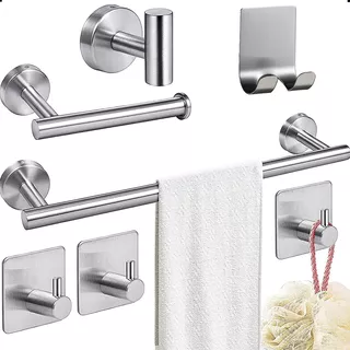 Set Accesorios Para Baño X 7 Piezas Cuadrados Baño Abs