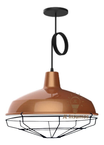 Colgante Campana 40cm Cobre Con Reja Protector Bell01