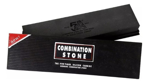 Piedra Negra De Afilar Cuchillo/tijera Con Estuche 2 Granos Negro