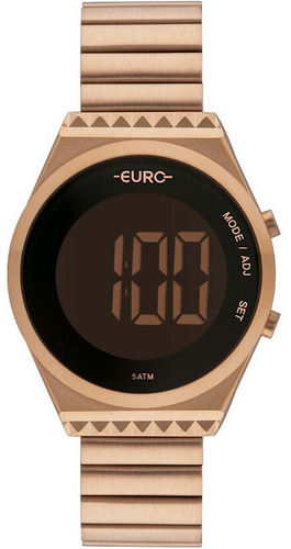 Relógio Euro Feminino Fashion Fit Eubjt016ab/4j Rosé Digital Cor da correia Dourado Cor do fundo Negativo