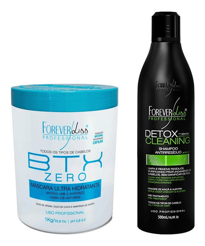 Botox Zero 1kg E Shampoo Antirresiduo Detox Forever Liss