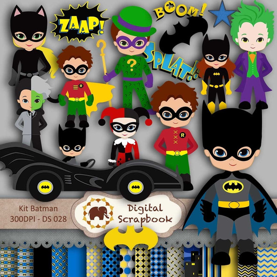 Kit Digital Batman Super Heroes Clipart Imagenes Fondos | MercadoLibre