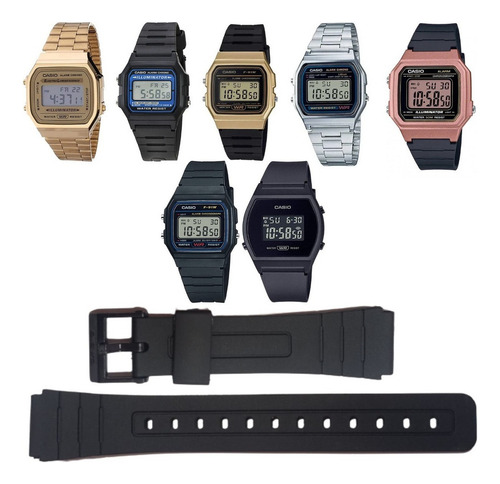 Correa De Caucho Reloj For Casio F-91w De 18mm