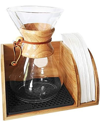 Hexnub - Caddy Para Cafeteras Chemex, Soporte De Bambú Que S