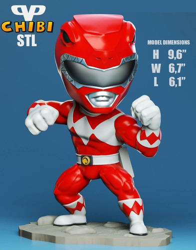 Archivo Stl Impresión 3d - 3dxm Red Ranger Chibi