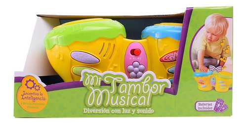 Imagen 2 de 7 de Tambor Musical Con Luz Y Sonido El Duende Azul