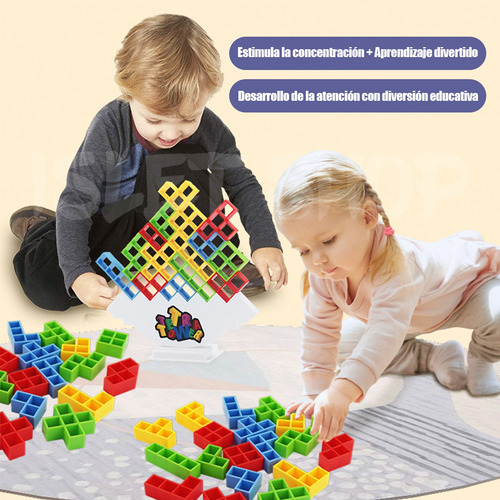 Juego Para Niños, Juego De Equilibrio Con Bloques De Constru