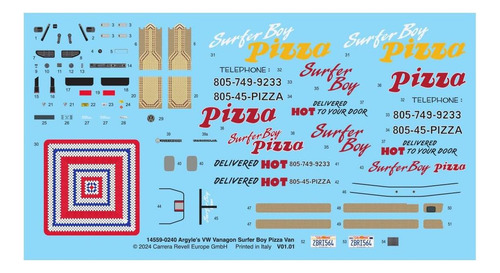 Vw T3 Surfer Boy Pizza Van De Revell Stranger Things 1:25 De