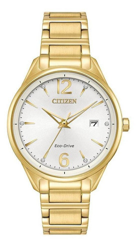 Reloj Citizen Mujer Eco Drive Gold Dorado Promocion !!! Color del fondo Blanco