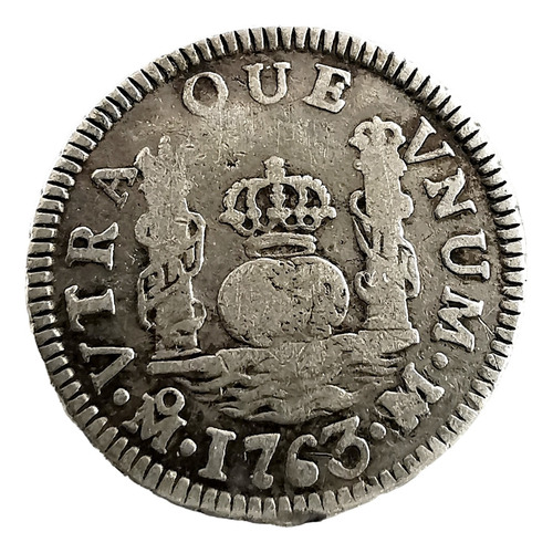 Moneda 1 Real Plata 1763 Columnaria