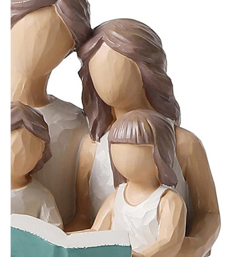 Familia De 4 Figuras De Libros De Lectura, Figuras Pintadas