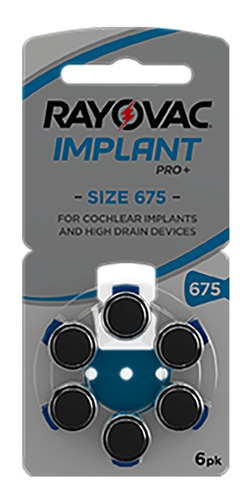 Pack 6 Pilas Rayovac Implant Pro+ 675 Implante Cloclear