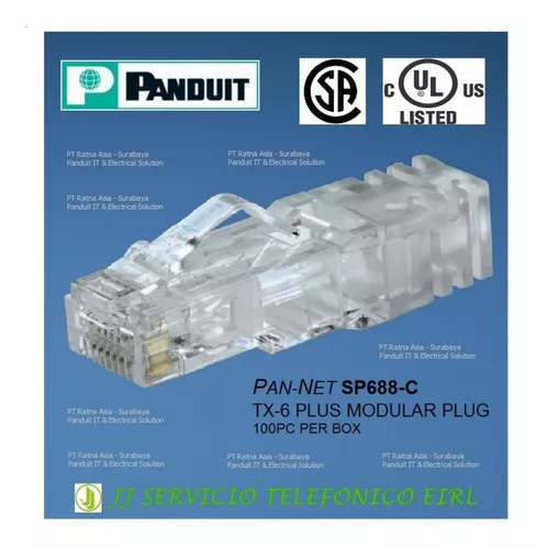 Conector Modular Panduit Cat 6 RJ-45 de 8 Posiciones ( SP688-C )