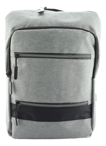 Morral Grande Bolso Maleta Mochila Laptop Portátil Usb Gris