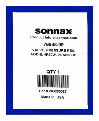 Sonnax Valvula Reguladora Presion Caja Automatica 4r70w