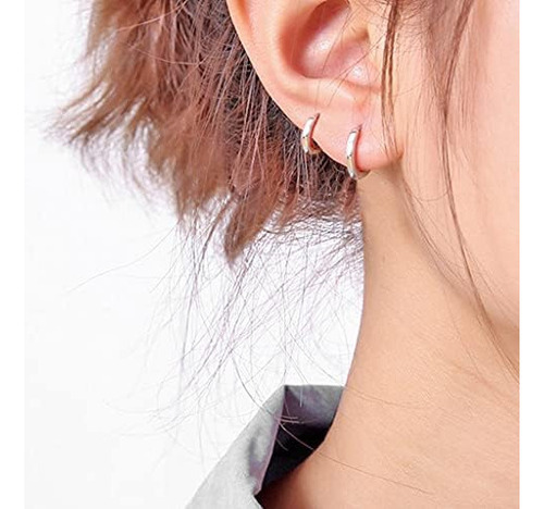 Cusua 3 Pares De Pendientes De Aro De Plata Para Hombre Y Mu