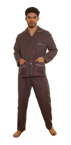Pijama Hombre Invierno Abotonado Casaca Prendida Viyela
