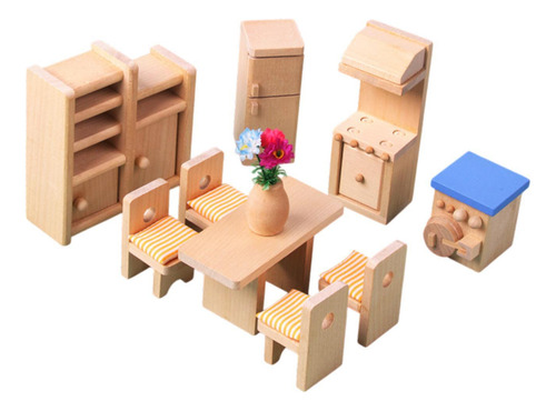 Juego De Muebles En Miniatura Para Casa De Muñecas Comedor