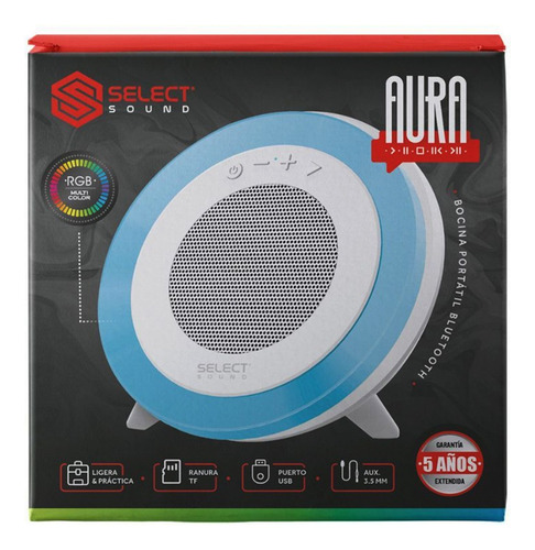 Bocina Bluetooth Select Sound Modelo Aura Radio Fm Tws Rgb