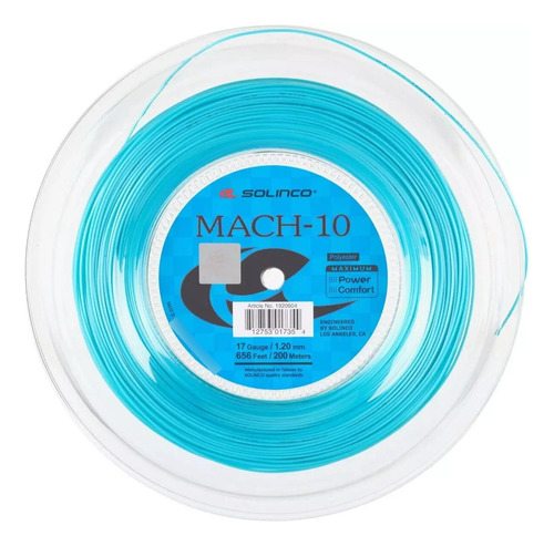 Corda Solinco Mach-10 1.20mm Rolo Com 200m Azul