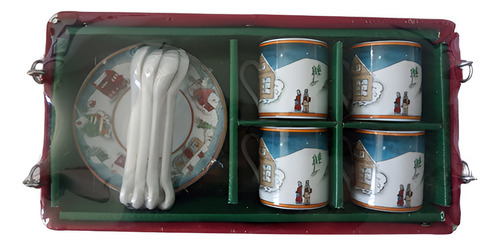Juego Para Café Navideño Con Estuche