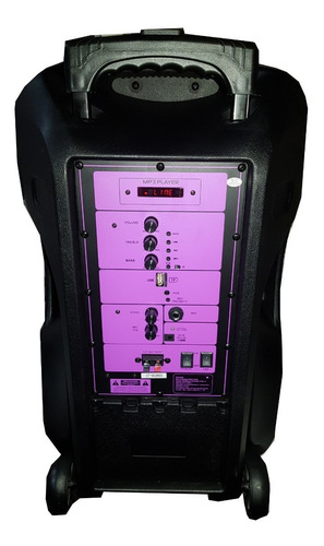 Parlante 15 Portatil Bateria Recargable Bluetooth Potencia 8000w 100rms + Microfono Inalambrico Usb C. Remoto + Sonido