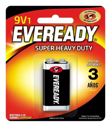 Pila Bateria 9v Carbon Zinc Eveready 1222