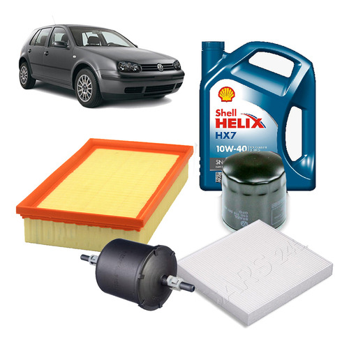 Kit Filtros Gol Country 1.4 2010 2011 2012 Aceite Shell Hx7