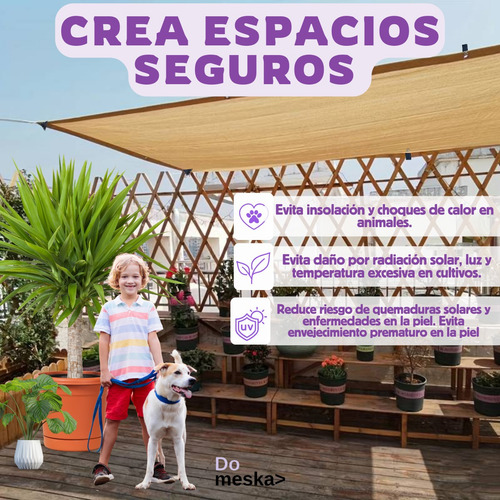 Malla Sombra Reforzada Beige 4x6 M Protección 90% Inmatmex