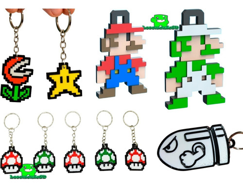 Pack De Llaveros Super Mario Bros Luigi X 10 Unidades