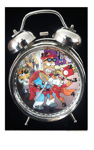 Reloj Despertador Estilo Vintage Homero Simpson Super Heroe