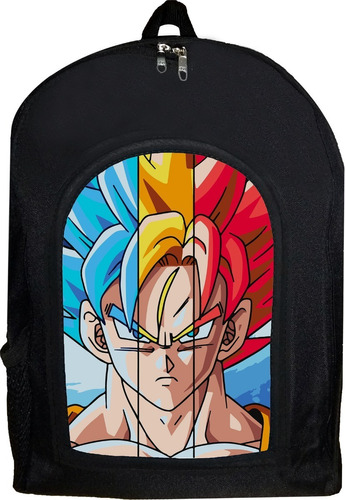 Mochila Escolar Reforzada Negra Goku