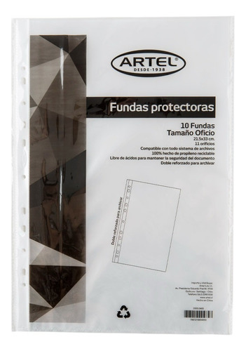 Fundas Protectoras Tamaño Oficio 10 Unidades